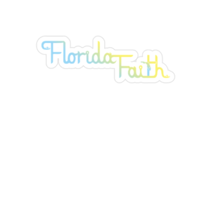 Florida Faith Transparent Outdoor Sticker Blue and Yellow