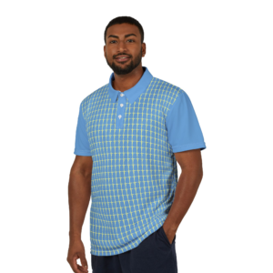 Florida Faith Crosses Plaid Polo Shirt – Lightweight Casual Golf Polo