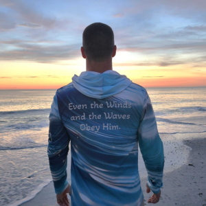 Matthew 8:27 "Even the Winds and the Waves Obey Him" Light Weight Fishing Hoodie Florida Faith