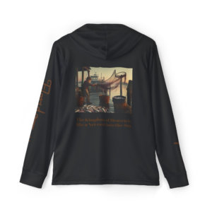 Matthew 13:47-48 "Heaven is like a net cast into the sea" Light Weight Fishing Hoodie