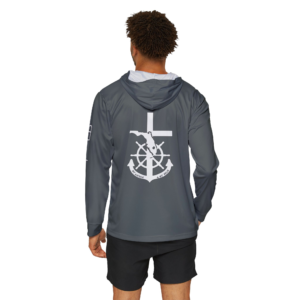 Hebrews 6:19 "My Anchor and My Helm" Light Weight Fishing Hoodie Florida Faith