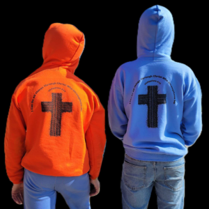 Philippians 4:13 "I Can Do All Things Through Christ" Tire Tracks Cross Youth Hoodie