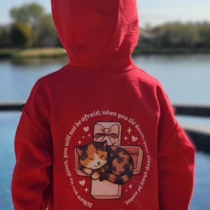 Proverbs 3:24 When You Lie Down you will not be afraid... Sleeping Cat Florida Faith Youth Hoodie
